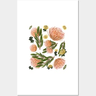 Pincushion Proteas Posters and Art